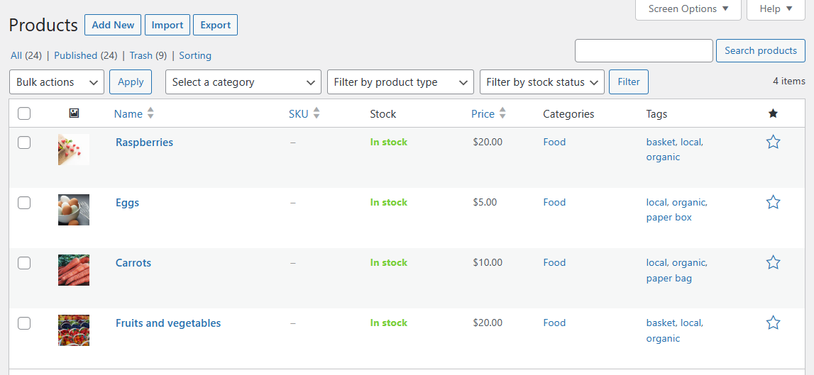按标签过滤的 WooCommerce 产品