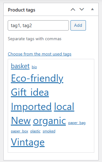 从产品编辑屏幕在 WooCommerce 中添加产品标签