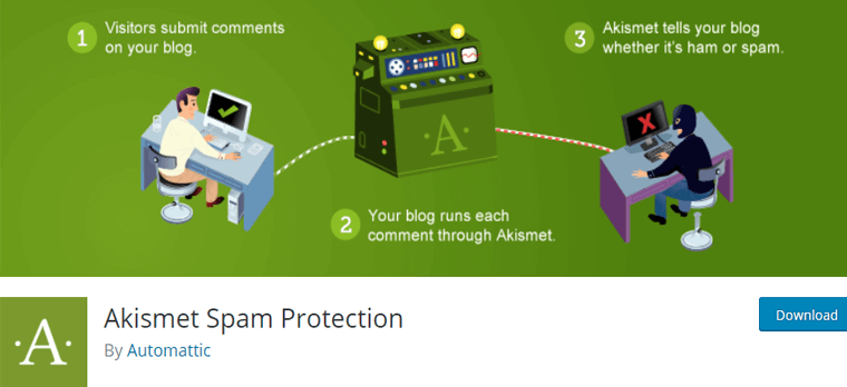 Plugin WordPress Akismet de protecție împotriva spamului