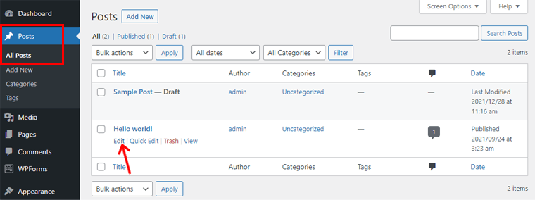 Mod Editare Metodă pentru a dezactiva comentariile