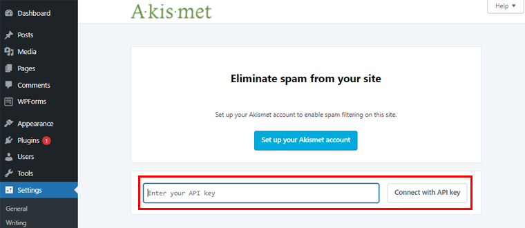 Introduceți manual API