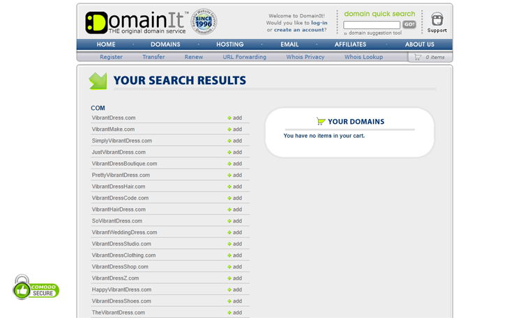 Hasil Pencarian Generator Nama Domainit