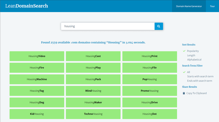 Hasil Pencarian Domain Lean