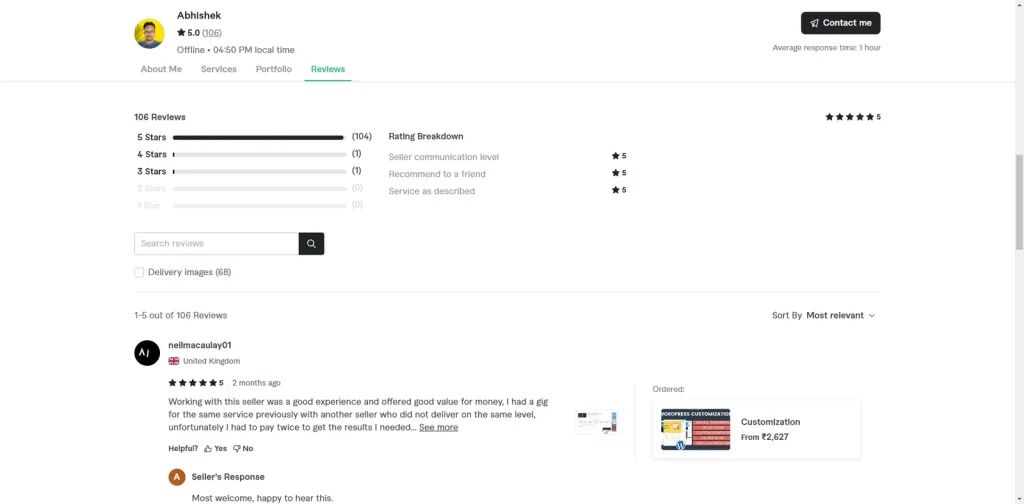 Fiverr Review는 고객이 귀하를 신뢰하게 만드는 핵심 포인트입니다.