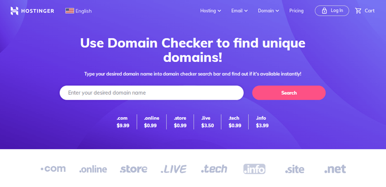 Pendaftaran Domain Hostinger