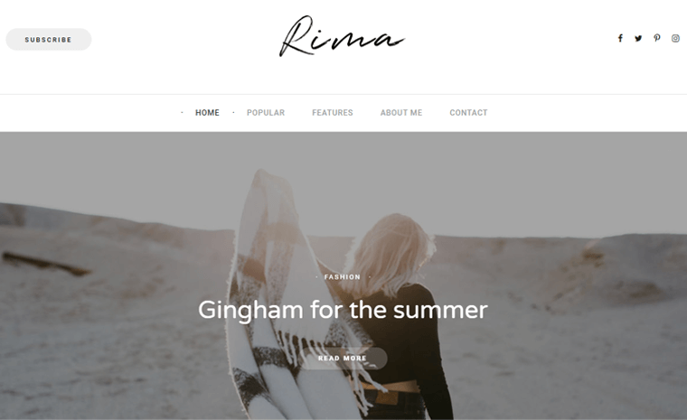 Tema WordPress Blog Rima
