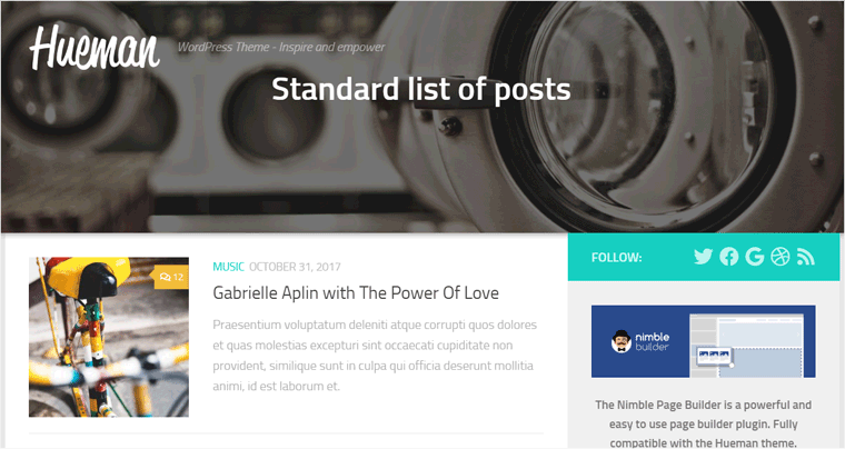 Tema WordPress Hueman untuk Blog