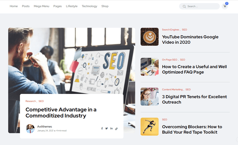 Tema Blog WordPress Blogar