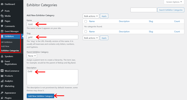 Membuat Kategori Peserta Pameran