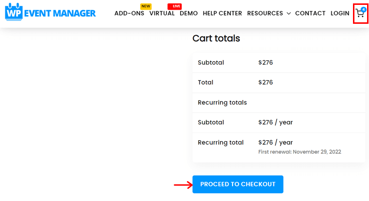 Lanjutkan ke Checkout untuk Membeli Add-on