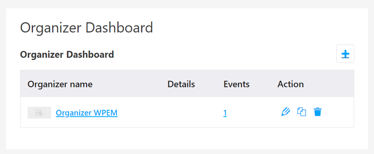 Dasbor Penyelenggara di Ulasan Manajer Acara WP