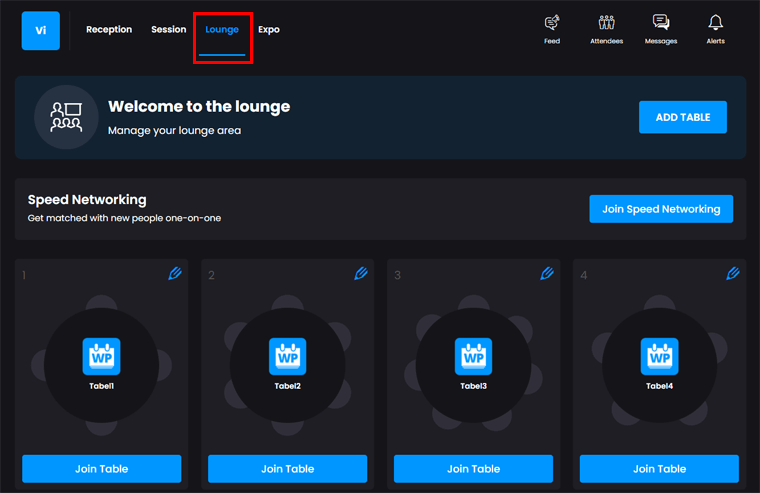 Melihat Lounge Acara