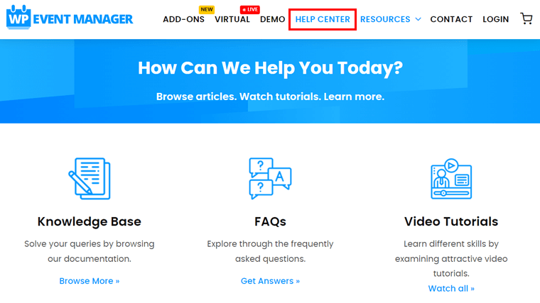 Pusat Bantuan sebagai Dukungan Pelanggan di WP Event Manager