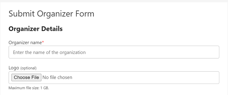 Formulir Detail Penyelenggara