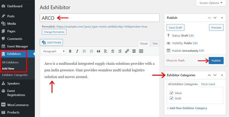 Adding an Exhibitor for a Virtual Event
