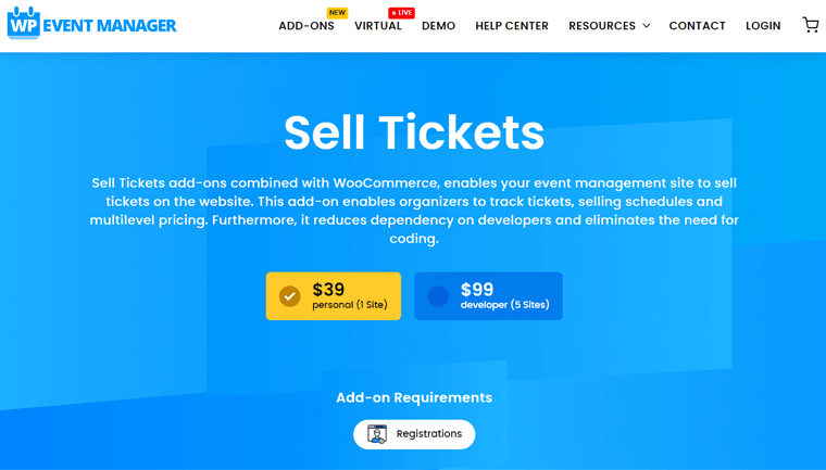 Jual Add-on Tiket dari WP Event Manager