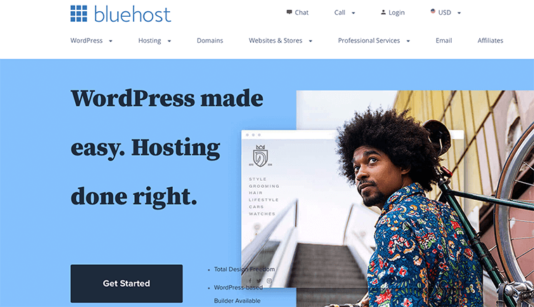 خدمة استضافة Bluehost WordPress