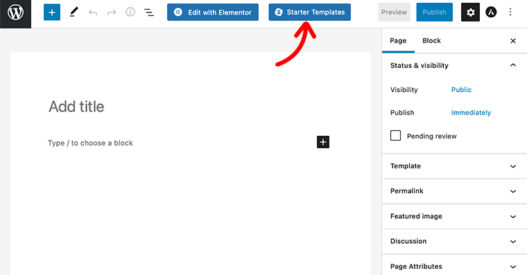 Klik Tombol Astra Starter Template
