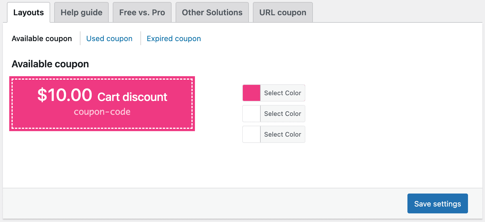 Estilo del complemento de cupones de webtoffee.