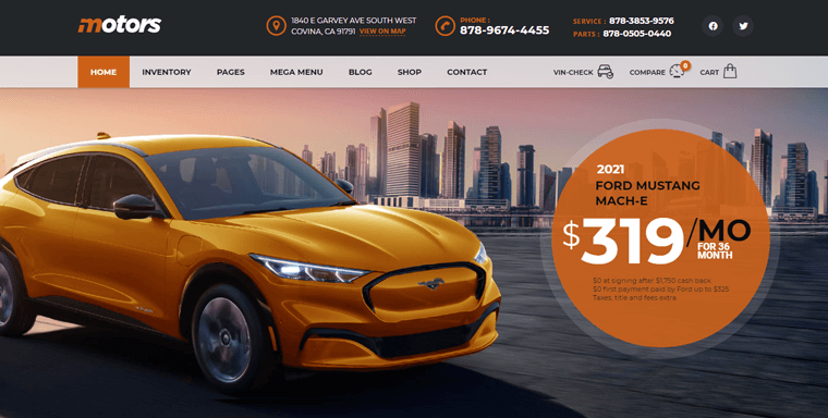 Tema WordPress Dealer & Daftar Mobil Motors