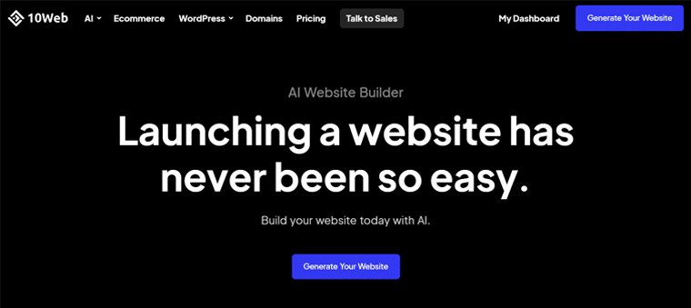 10Web AI 웹사이트 빌더