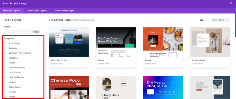 370 Pachete de layout site
