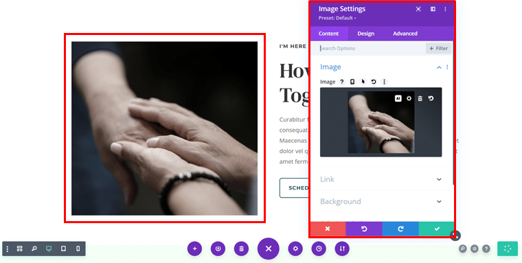 Faceți clic pe Modulul de imagine și faceți clic pe pictograma AI