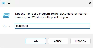 หากต้องการรีสตาร์ทเซิร์ฟเวอร์ DNS บน Windows ให้ค้นหา "msconfig"