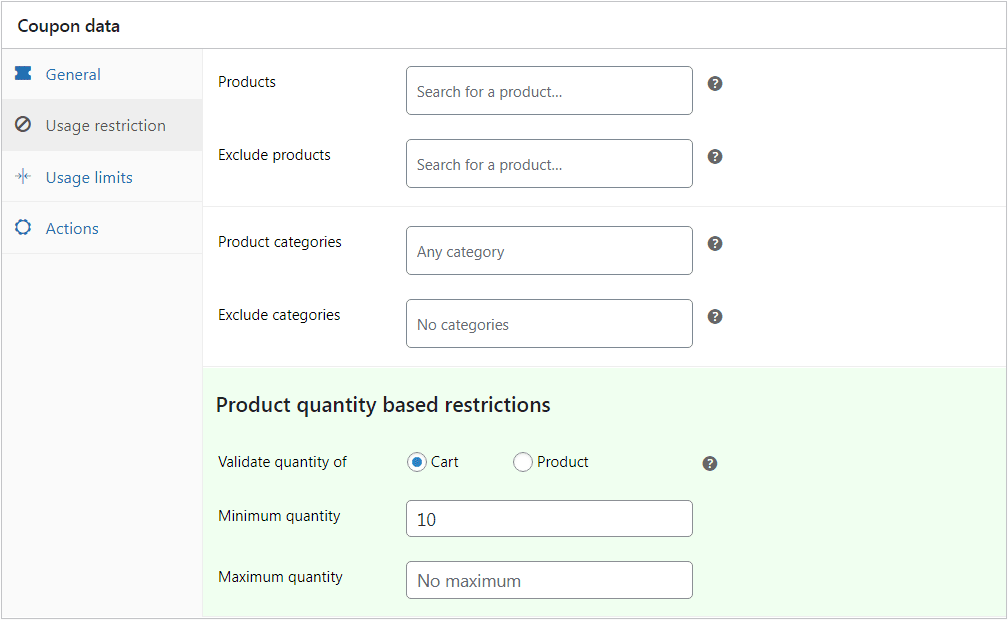 WooCommerce 数量折扣优惠券