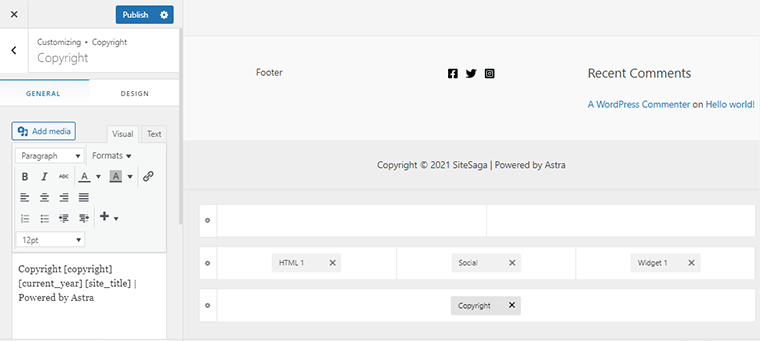 Astra Footer Builder