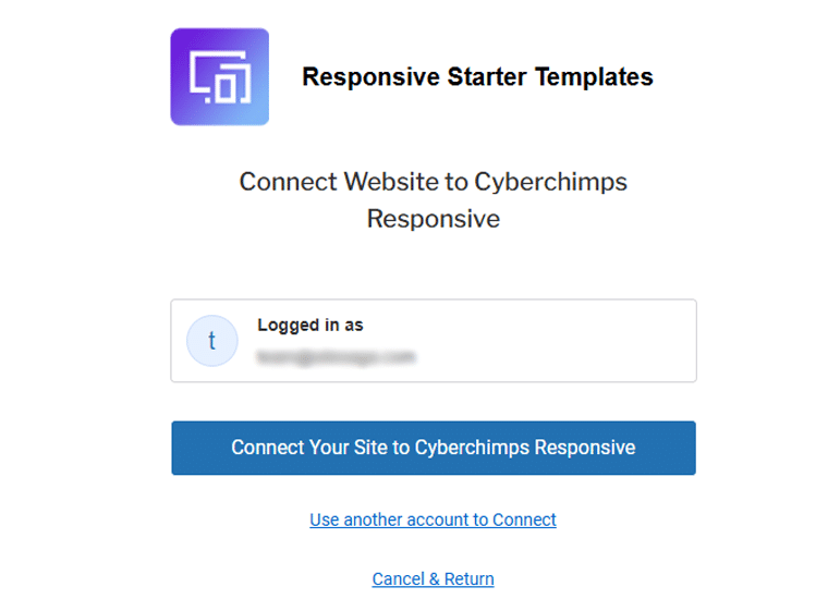 ربط الموقع بحساب Cyberchimps المستجيب