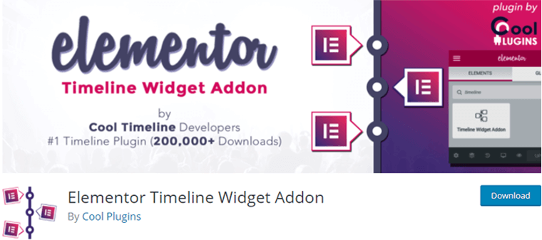 Addon Widget Timeline Elementor untuk WordPress