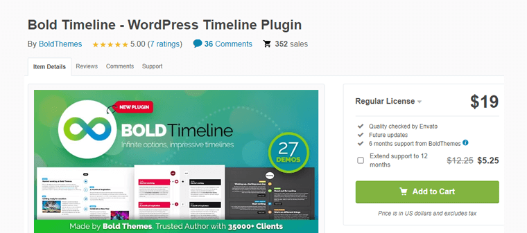Plugin Garis Waktu Tebal untuk WordPress