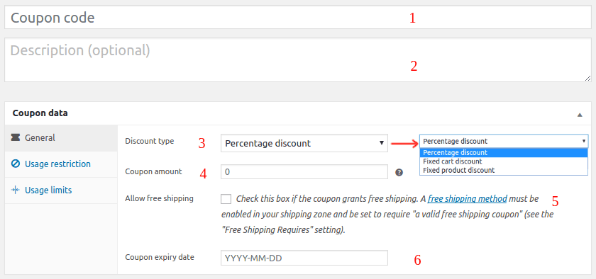 Configuração de desconto de cupons WooCommerce