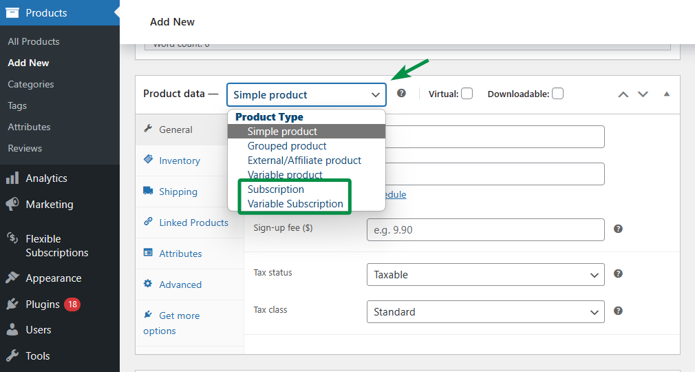 WooCommerce 中具有定期付款的简单且可变的订阅