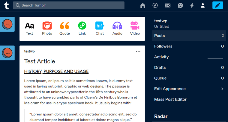 Гибкость Tumblr — Пример веб-сайта SiteSaga для владения контентом WordPress — WordPress против Tumblr