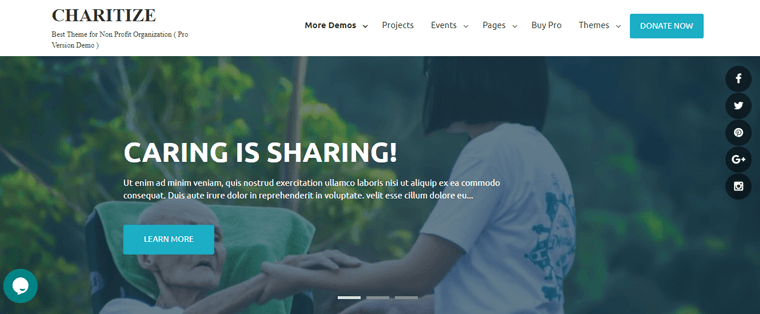 Charitize Free WordPress Theme