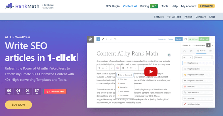 Contenuto AI per Rank Math