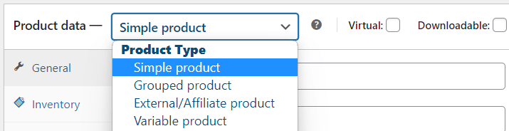 WooCommerce 产品类型
