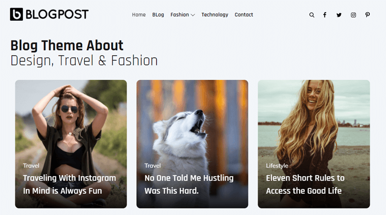 Teme WordPress în stil grilă fără blogpost