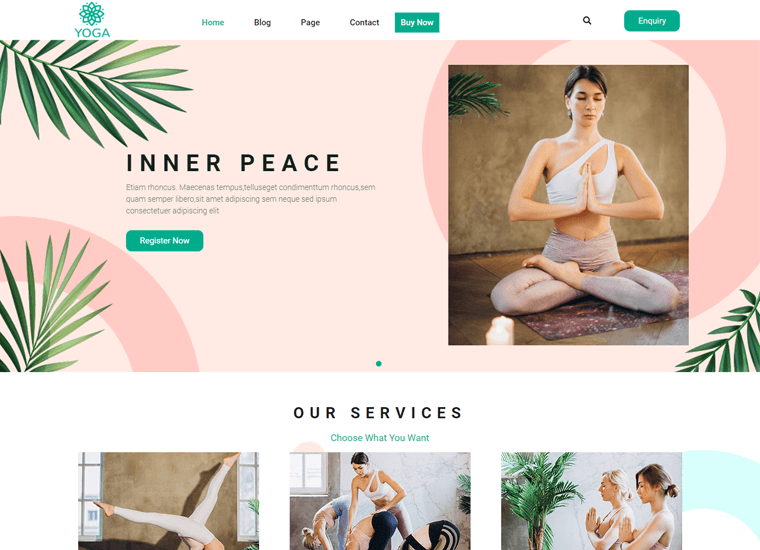 Teme WordPress în stil grilă fără Yoga Studio