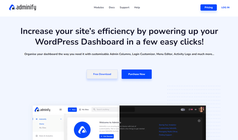 Pluginul WP Adminify Dashboard