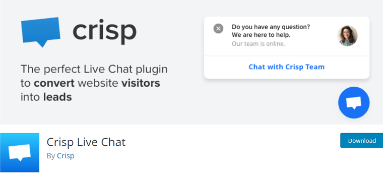 Plugin gratuit Crisp Live Chat