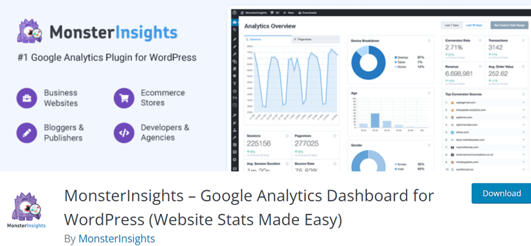 Pluginul Google Analytics MonsterInsights