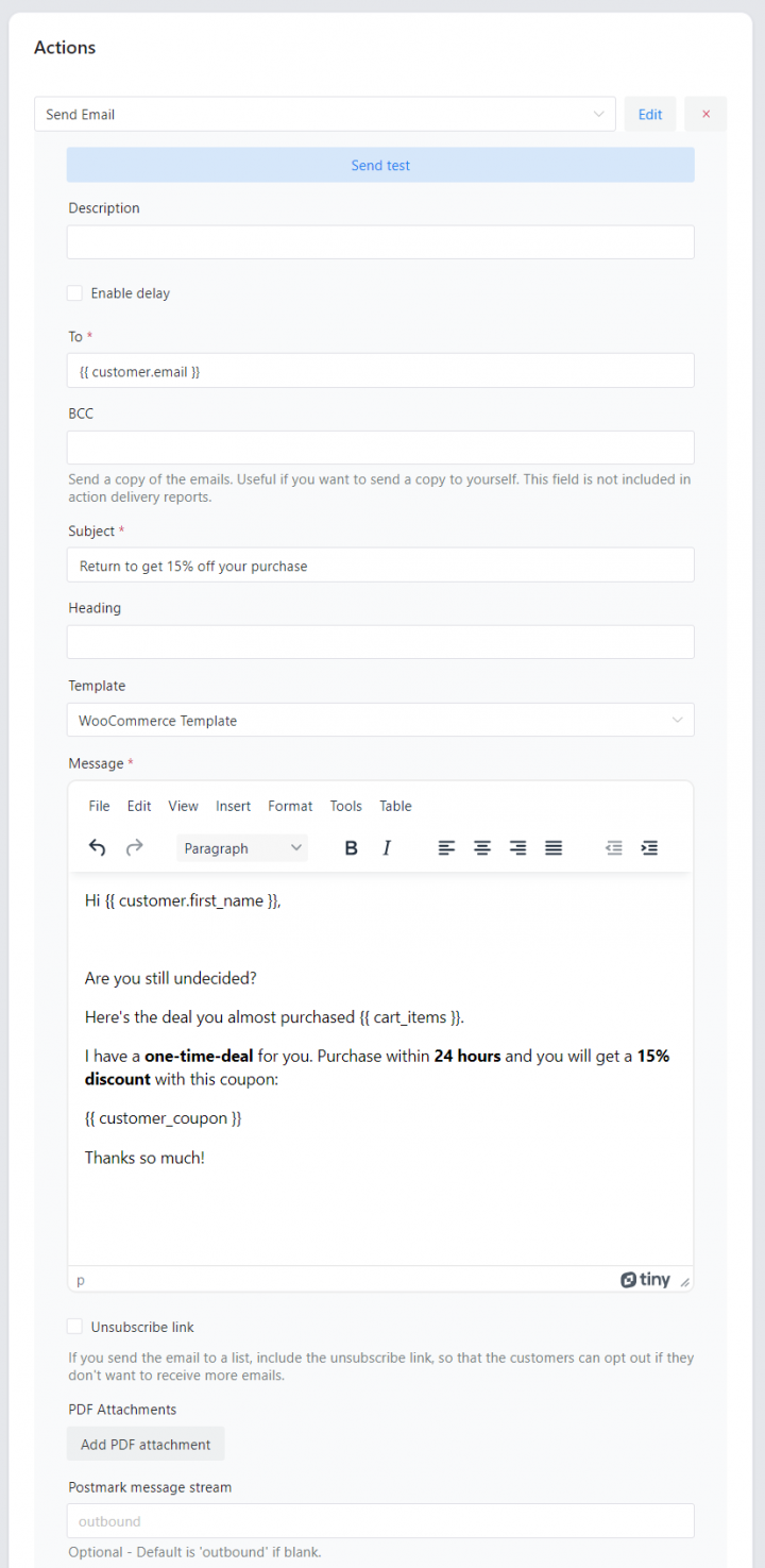 Rappel de paiement dans WooCommerce Courriels personnalisés avec ShopMagic