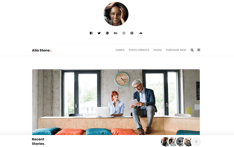 Alia Personal Portfolio WordPress Theme