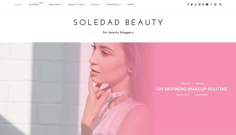 ธีม WordPress บล็อกความงาม Soledad