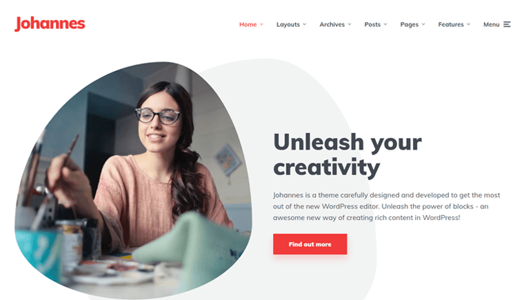 ธีม WordPress บล็อกส่วนตัวของ Johannes