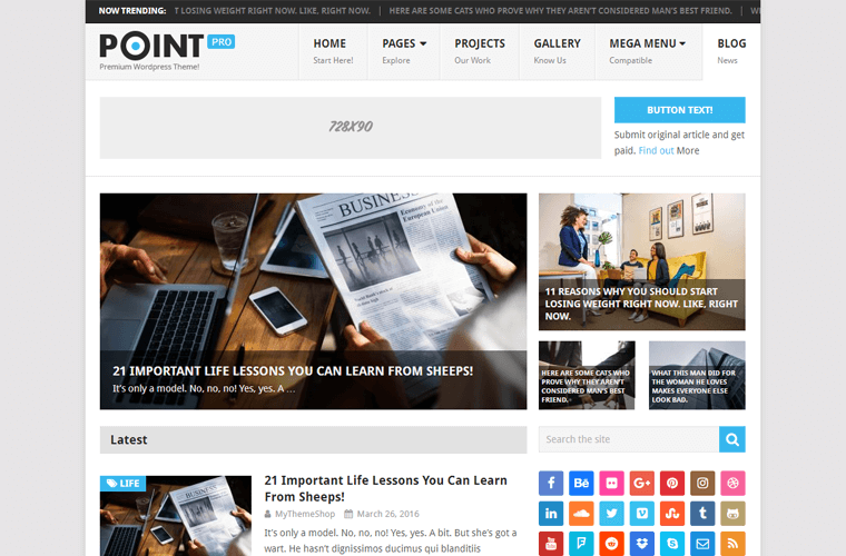 ธีม WordPress ชี้สำหรับไซต์บล็อกส่วนตัว