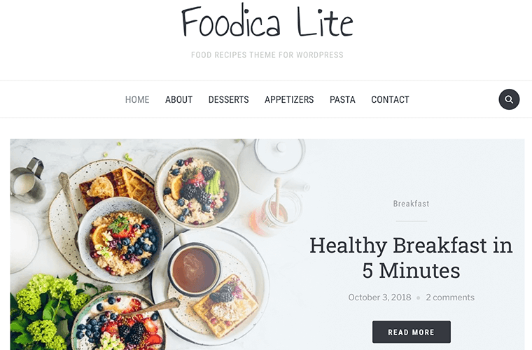Foodica - ธีม WordPress ที่เพิ่มประสิทธิภาพ SEO ฟรีที่ดีที่สุด